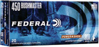 Federal Power-Shok Rifle Ammunition 450BMB, 450 Bushmaster, Soft Point, 300 GR, 1900 fps, 20 Rd/bx