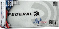 Federal Non-Typical Rifle Ammunition 350LDT1, 350 Legend, Soft Point, 180 GR, 2100 fps, 20 Rd/bx