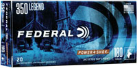 Federal Power-Shok Rifle Ammunition 350LA, 350 Legend, Power-Shok Soft Point, 180 GR, 2100 fps, 20 Rd/bx