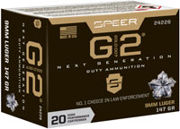 Speer Gold Dot G2 Handgun Ammunition 24226, 9MM, Gold Dot HP,  147 GR, 970 fps, 20 Rd/bx