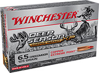 Winchester Deer Season XP Copper Rifle Ammunition X65DSLF, 6.5 Creedmoor, Copper Extreme Point, 125 GR, 2850 fps, 20 Rd/Bx