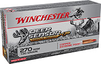 Winchester Deer Season Rifle Ammunition X270SDSLF, 270 WSM, Extreme Point, 130 gr, 3215 fps, 20 Rd/Bx