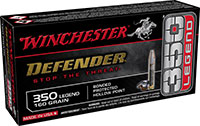 Winchester Defender Rifle Ammunition S350PDB, 350 Legend, Bonded Protected Hollow Point, 160 gr, 1759 ft lbs, 20 Rd/Bx