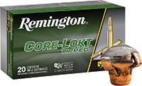 Remington Rifle Ammuntion RT243WA, 243 Winchester, Core-Lokt Tipped, 95 GR, 3140 fps, 20 Rd/bx