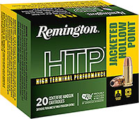 Remington HTP Pistol Ammunition RTP45C1A, 45 Long Colt, Jacketed Hollow Point, 230 GR, 850 fps, 20 Rd/bx