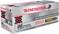 Winchester Super X Subsonic Rimfire Ammunition X22MSUB, 22 Magnum (WMR), Lead Hollow Point, 45 GR, 1060 fps, 50 Rds/Bx