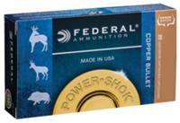 Federal Power-Shok Copper Rifle Ammunition 300BLK120LFA, 300 AAC Blackout, Copper, 120 GR, 2100 fps, 20 Rd/Bx