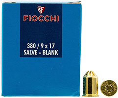 Fiocchi Ammunition 380BLANK, 380 Rimmed Short, Blank, 50 Rd/bx