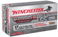 Winchester Varmint-X Rimfire Ammunition X17W15PLF, 17 WSM, Polymer Tip Lead Free, 15 GR, 3300 fps, 50 Rds/Bx