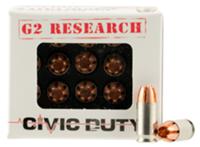 G2 Research Civic Duty Pistol Ammunition CIVIC380, 380 ACP, Copper Expansion Projectile, 64 GR, 1130 fps, 20 Rd/Bx