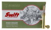 Swift Bullets Scirocco Rifle Ammunition 10044, 300 Weatherby Mag, Spitzer Boat Tail, 180 GR, 3036 fps, 20 Rd/Bx