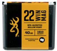 Browning BPR Performance Rimfire Ammunition B195122050, 22 Magnum (WMR), JHP, 40 GR, 50 Rds/Bx