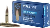 Prvi Partizan Rifle Ammunition PP300BF, 300 AAC Blackout, Full Metal Jacket (FMJ), 125 Gr, 2198 fps, 20 Rds/Bx