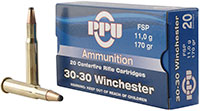 Prvi Partizan Rifle Ammunition PP30302, 30-30 Winchester,  Soft Point (SP), 170 GR, 2200 fps, 20 Rd/bx