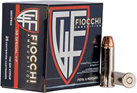 Fiocchi Extrema Handgun Ammunition 38XTPB25, 38 Special +P, XTP Jacket Hollow Point (HP), 110 GR, 1000 fps, 25 Rd/bx