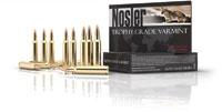 Nosler Trophy Grade Varmint Rifle Ammunition 60015, 22 Nosler, Ballistic Tip, 55 GR, 3350 fps, 20 Rd/Bx