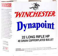 Winchester Dynapoint Rimfire Ammunition WD22LRB, 22 LR, Dynapoint, 40 GR, 1150 fps, 500 Rounds Per Box