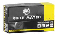 RWS Rifle Match Rimfire Ammunition 2134225, 22 LR, Lead Round Nose, 40 GR, 1082 fps, 50 Rds/Bx