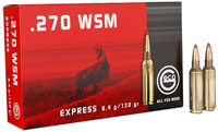 Geco Rifle Ammunition 283840020, 270 Winchester Short Mag (WSM), 130 GR, 20 Rd/bx