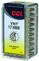 CCI HMR VNT Varmint Target Rimfire Ammunition 959CC, 17 HMR, Speer VNT, 17 GR, 2650 fps, 50 Rd/bx