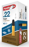 Aguila Rimfire Ammunition 1B222514, 22 Long Rifle (LR), Lead Round Nose, 40 GR, 1080 fps, 50 Rds/Bx