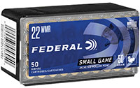 Federal Premium Game-Shok Rimfire Ammunition 757, 22 Magnum (WMR), Jacketed Hollow Point (JHP), 50 GR, 1530 fps, 50 Rd/bx