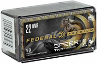 Federal Premium V-Shok Rimfire Ammunition P765, 22 Magnum (WMR), Speer TNT JHP, 30 GR, 2200 fps, 50 Rd/bx