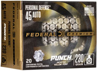 Federal Premium Punch Handgun Cartridge PD45P1, 45 ACP, JHP, 230 GR, 890 fps, 20 Rd/bx