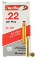 Aguila Rimfire Ammunition 1B222401, 22 Magnum, Jacketed Soft Point, 40 GR, 1875 fps, 50 Rds/Bx