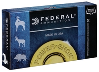 Federal Power-Shok Rifle Ammunition 65CRDB, 6.5 Creedmoor, Jacketed Soft Point, 140 gr, 2750 fps, 20 Rd/Bx