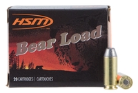 HSM Bear Load Pistol Ammunition 10MM9N20, 10mm Auto, Round Nose Flat Point, 200 gr, 1041 fps, 20 Rd/Bx