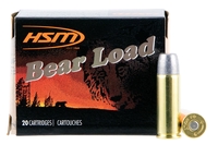 HSM Bear Load Pistol Ammunition 45C7N20, 45 Long Colt, Wide Flat Nose (WFN), 325 gr, 1155 fps, 20 Rd/Bx