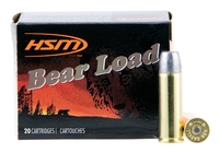 HSM Bear Load Pistol Ammunition 454C4N20, 454 Casull, Wide Flat Nose (WFN), 325 gr, 1330 fps, 20 Rd/Bx