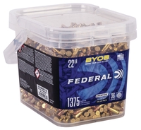 Federal Rimfire Ammunition 750BKT1375, 22 LR, Copper Plated Hollow Point, 36 gr, 1260 fps, 1375 Rds/Bx