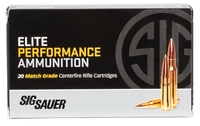 Sig Sauer Elite Match Grade Rifle Ammunition E3006M220, 30-06 Springfield, Open Tip Match, 175 gr, 2700 fps, 20 Rd/Bx