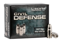 Liberty Civil Defense Pistol Ammunition LACD357SIG053, 357 Sig, Hollow Point, 50 gr, 2300 fps, 20 Rd/Bx