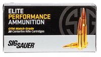 Sig Sauer Elite Match Grade Rifle Ammunition E6MMCM220, 6mm Creedmoor, Open Tip Match, 107 gr, 2950 fps, 20 Rd/Bx