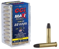 CCI Maxi Mag Rimfire Ammunition 972CC, 22 Mag, Polymer Coated Segmented Hollow Point, 46 gr, 1875 fps, 50 Rds/Bx