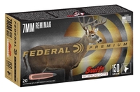 Federal Premium Rifle Ammunition P7RSS1, 7mm Rem Mag, Swift Scirocco II, 150 gr, 3050 fps, 20 Rd/Bx