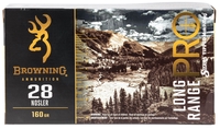 Browning Ammo Long Range Pro Rifle Ammunition B192500281, 28 Nosler, Sierra MatchKing BTPT, 160 gr, 3200 fps, 20 Rd/Bx