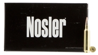 Nosler Match Grade Rifle Ammunition 60124, 22 Nosler, Hollow Point Boat Tail, 70 gr, 3000 fps, 20 Rd/Bx