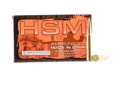 HSM Match Rifle Ammunition 338LAP2N, 338 Lapua Mag, Hollow Point Boat Tail, 250 gr, 2911 fps, 20 Rd/Bx