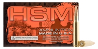 HSM Match Rifle Ammunition 338LAP3N, 338 Lapua Mag, Hollow Point Boat Tail, 300 gr, 2735 fps, 20 Rd/Bx