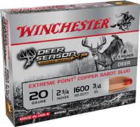 Winchester Deer Season XP Copper Impact Slug Shotshells X20DSLF, 20 Gauge, 2-3/4", 1600 fps, 5 Rds/bx