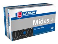 Lapua Midas+ Rimfire Ammunition 420162, 22 LR, Round Nose (RN), 40 gr, 1073 fps, 50 Rds/Bx