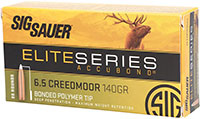 Sig Sauer Elite Series Accubond Rifle Ammunition E65CMAB1420, 6.5 Creedmoor, Accubond, 140 GR, 2650 fps, 20 Rd/Bx