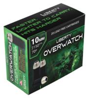 Liberty OverWatch Pistol Ammunition LAOW10MM702150, 10mm, Open Cavity Design (OCD), 70 gr, 2150 fps, 20 Rd/Bx