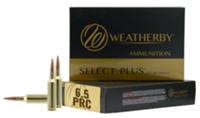 Weatherby Select Plus Rifle Ammunition R65PRC156EH, 6.5 PRC, Berger Elite Hunter, 156 gr, 2850 fps, 20 Rd/Bx