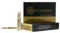 Weatherby Select Plus Rifle Ammunition F280A150SCO, 280 Ackley Improved, Swift Scirocco, 150 gr, 2925fps, 20 Rd/Bx