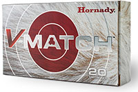 Hornady V-Match Rifle Ammunition 81397, 6MM Creedmoor, ELD-VT, 80 GR, 20 Rd/Bx